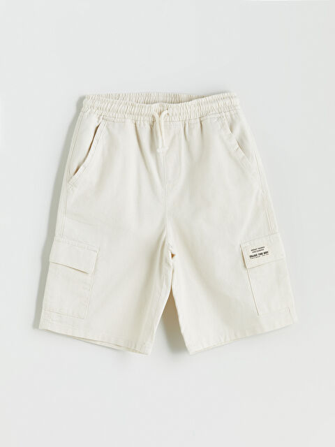 LCW Kids Beli Lastikli Keten Karışımlı Erkek Çocuk Kargo Şort - S5BS52Z4-FWM