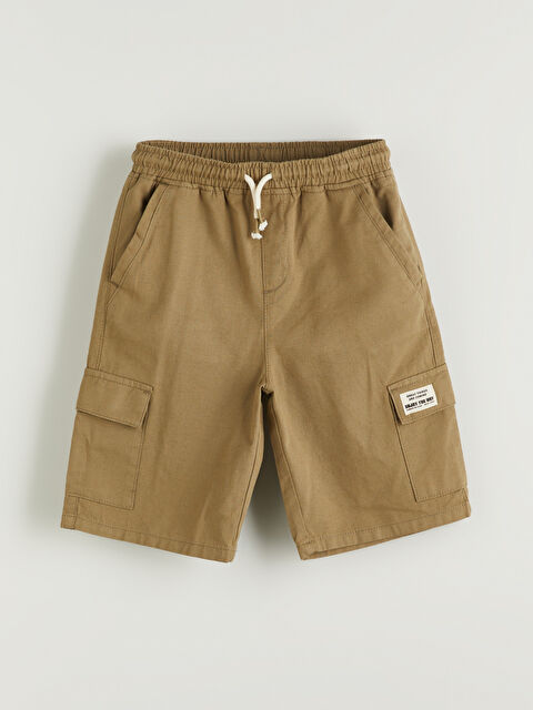 LCW Kids Beli Lastikli Keten Karışımlı Erkek Çocuk Kargo Şort - S5BS52Z4-GYP