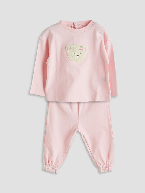 LCW baby Nakışlı Kız Bebek Bluz ve Pantolon 2'li - S5BS61Z1-V5U