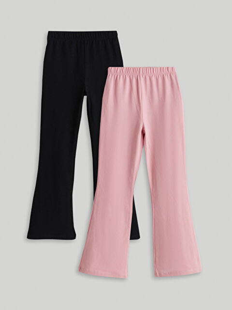 LCW Kids Beli Lastikli Basic Kız Çocuk Uzun Tayt 2'li - S5BY19Z4-CVL