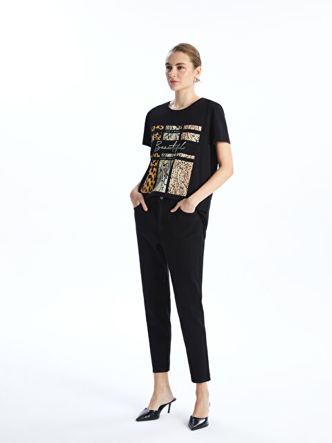 LCWAIKIKI Classic Beli Lastikli Slim Mom Kadın Jean Pantolon - S5BY44Z8-J0F