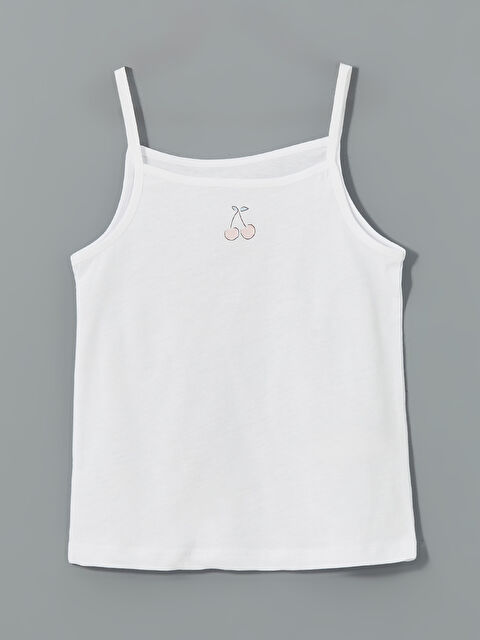 LCW Kids Kare Yaka İp Askılı Kız Çocuk Atlet