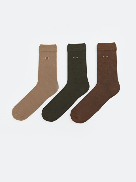 LCW ACCESSORIES Desenli Bambu Erkek Soket Çorap 3'lü - S5CB92Z8-K00