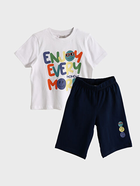 LCW Kids طقم بيجامة قصيرة للأولاد بياقة دائرية - S5CD64Z1-Q6K