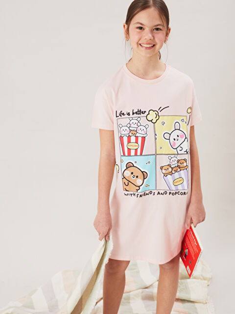 LCW Kids فستان نوم برقبة دائرية للبنات - S5CD65Z4-FWH