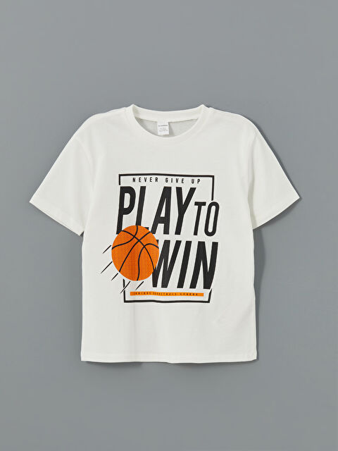 LCW Kids Bisiklet Yaka Baskılı Erkek Çocuk Tişört - S5CE27Z1-R9J