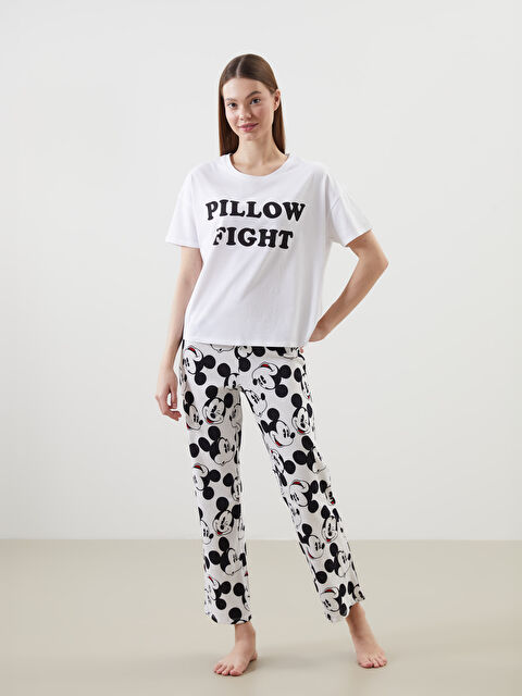 LCW Young Beli Lastikli Mickey Mouse Baskılı Kadın Pijama Altı - S5CE63Z8-LRA