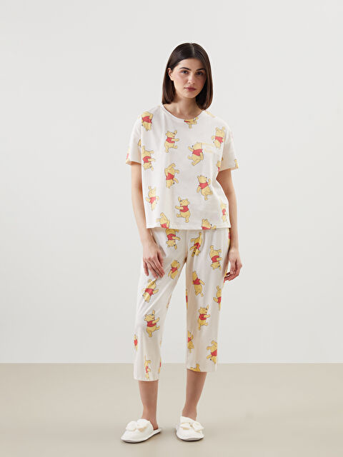 LCW Young Bisiklet Yaka Winnie the Pooh Baskılı Kadın Pijama Takımı - S5CE71Z8-LT6