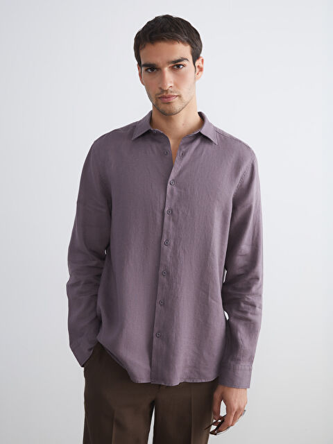 SOUTHBLUE Regular Fit Uzun Kollu %100 Keten Erkek Gömlek - S5CF08Z8-HAD