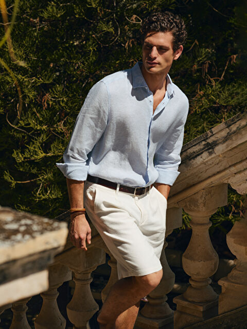 SOUTHBLUE Regular Fit Uzun Kollu %100 Keten Erkek Gömlek - S5CF08Z8-QKN