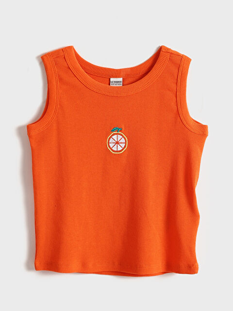 LCW Kids Crew Neck Printed Girls' Tank Top - S5CF20Z4-GSZ