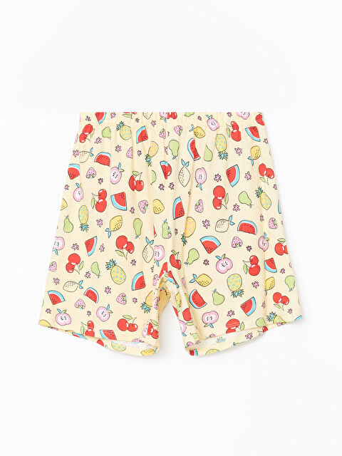 LCW Kids Beli Lastikli Baskılı Kız Çocuk Pijama Şort - S5CF88Z4-LU9