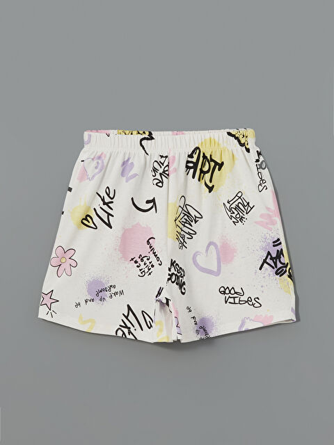 LCW Kids Beli Lastikli Baskılı Kız Çocuk Pijama Şort - S5CF90Z4-LRA
