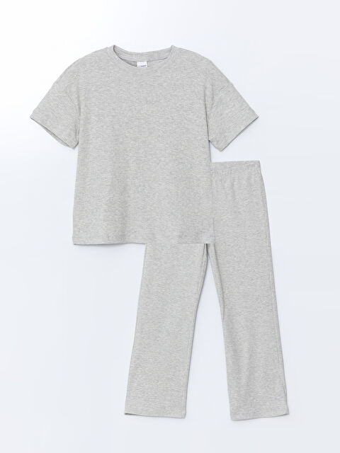 LCW Kids Bisiklet Yaka Kız Çocuk Pijama Takımı - S5CG04Z4-LAK