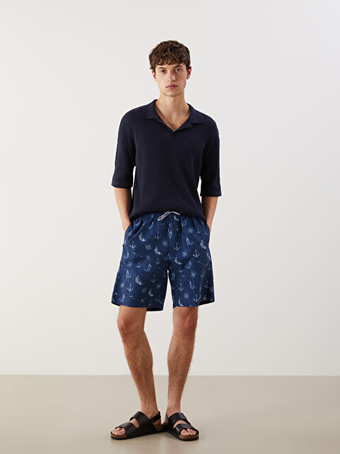 LCW SWIMWEAR Diz Hizası Boy Desenli Erkek Deniz Şortu - S5CG93Z8-LSJ