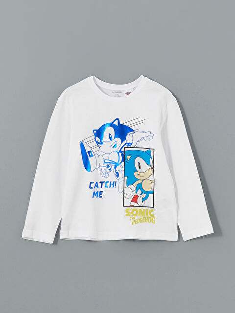 LCW Kids Bisiklet Yaka Sonic Baskılı Erkek Çocuk Tişört - S5CH04Z1-Q6K