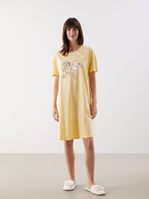 LCW DREAM Bisiklet Yaka Winnie the Pooh Baskılı Hamile Gecelik - S5CH85Z8-FRE