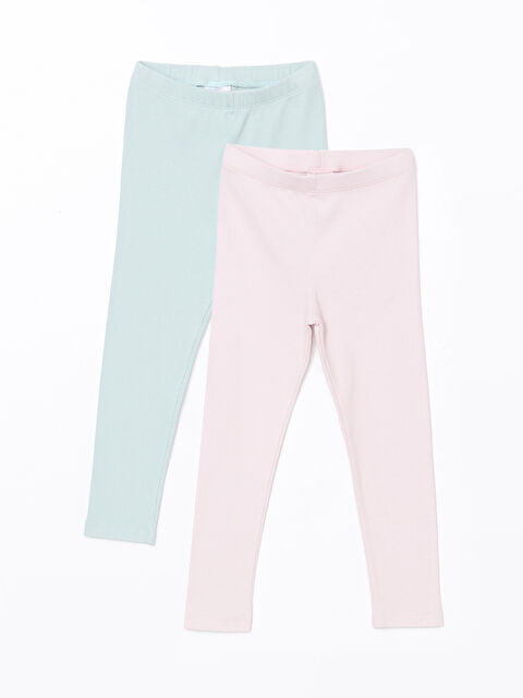 LCW Kids Elasticated Waist Baby Girls' Leggings 2 Pack - S5CH98Z1-FFV