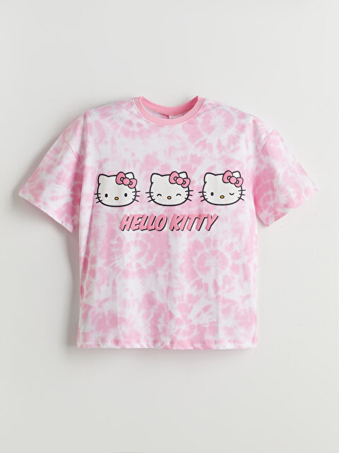 LCW Kids Bisiklet Yaka Hello Kitty Baskılı Kız Çocuk Pijama Üst - S5CH99Z4-LU8