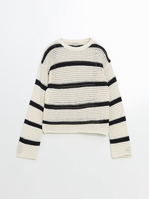 LCW Kids Bisiklet Yaka Ajurlu Kız Çocuk Triko Kazak - S5CI90Z4-HFH