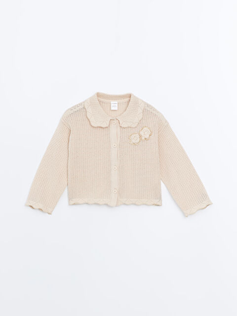 LCW Kids سترة تريكو للبنات بياقة بيتر بان - S5CJ31Z1-FT0