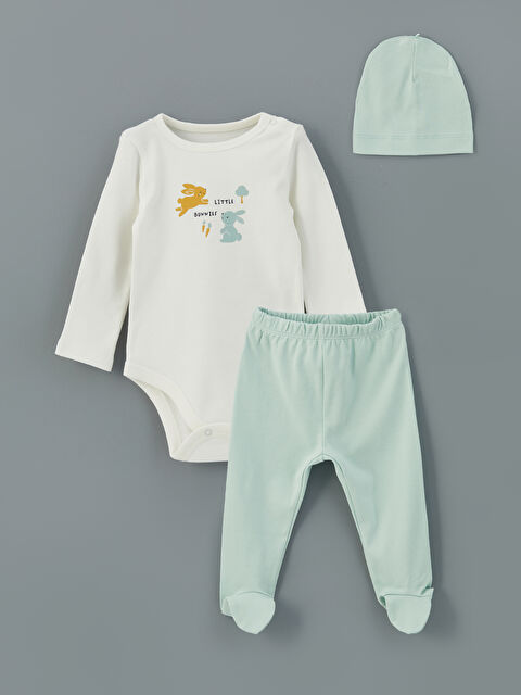 LCW baby Bisiklet Yaka Baskılı Erkek Bebek Hastane Seti - S5CJ44Z1-FDU