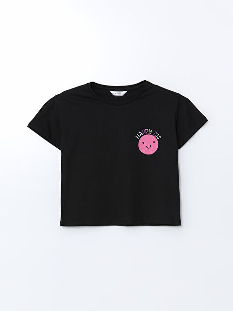 LCW Young Bisiklet Yaka Baskılı Kadın Pijama Üstü - S5CN80Z8-CVL