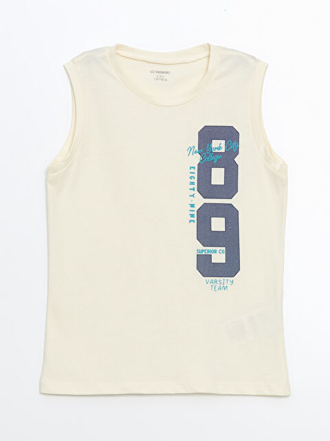 LCW Kids Bisiklet Yaka Baskılı Erkek Çocuk Atlet - S5CO44Z1-QVK