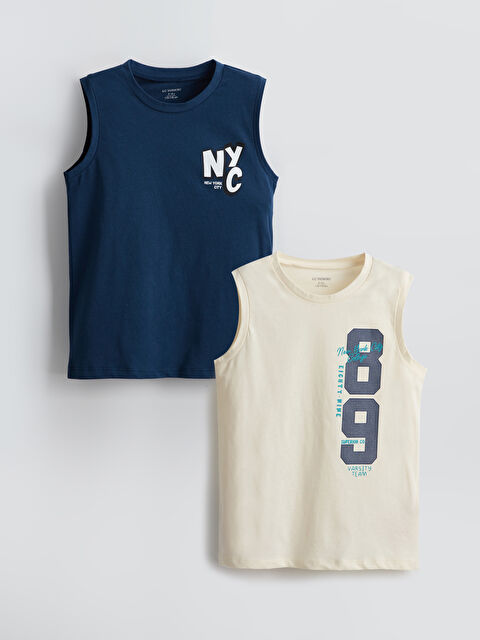 LCW Kids Crew Neck Printed Boy Athlete 2 Pack - S5CO45Z1-QVK