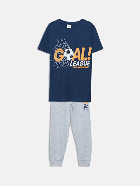 LCW Kids طقم بيجاما أولاد بكول مدور - S5CP52Z4-JC7