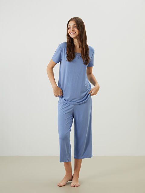 LCW DREAM Beli Lastikli Kadın Kapri Pijama Altı - S5CP53Z8-GUP