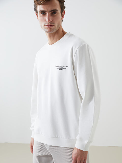 LCW Vision Bisiklet Yaka Uzun Kollu Baskılı Erkek Sweatshirt - S5CQ17Z8-R9J