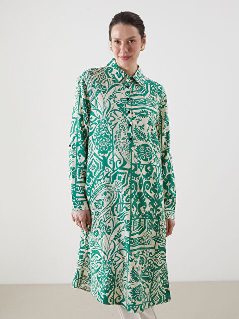 LCWAIKIKI Classic Patterned Oversize Women's Shirt Tunic - S5CQ43Z8-LRJ