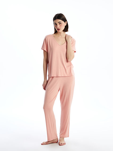 LCW DREAM V Yaka Kadın Pijama Takımı - S5CQ91Z8-FJH