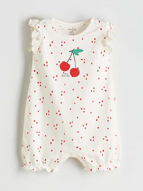 LCW baby Bisiklet Yaka Kiraz Baskılı Kız Bebek Tulum - S5CR08Z1-LT3