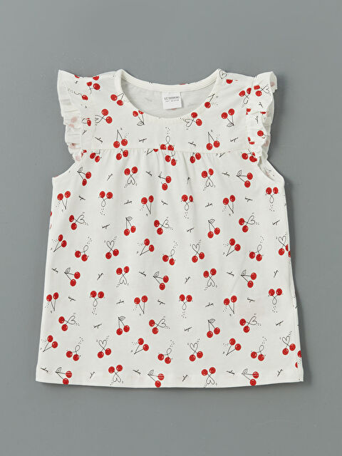 LCW Kids Kiraz Baskılı Kız Çocuk Pijama Üst - S5CR15Z1-LRA