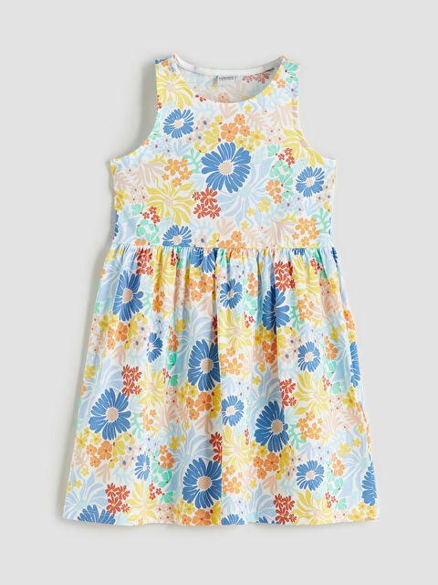LCW Kids Bisiklet Yaka Çiçekli Kız Çocuk Elbise - S5CS99Z4-SWC