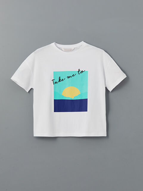 LCW DREAM Bisiklet Yaka Baskılı Kadın Pijama Üst - S5CU56Z8-FFB