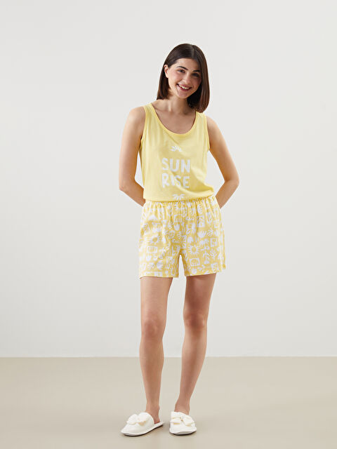 LCW DREAM Beli Lastikli Desenli Kadın Şort Pijama Altı - S5CU58Z8-LU9