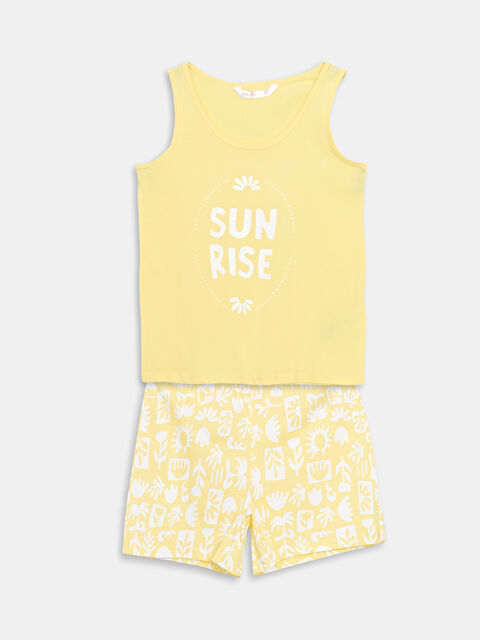 LCW DREAM U Yaka Baskılı Kadın Pijama Üstü