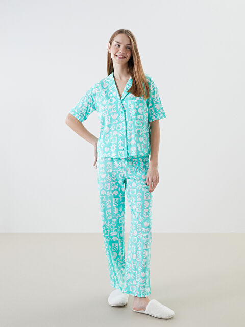 LCW DREAM Shirt Collar Patterned Women's Pyjama Set - S5CU69Z8-LRF