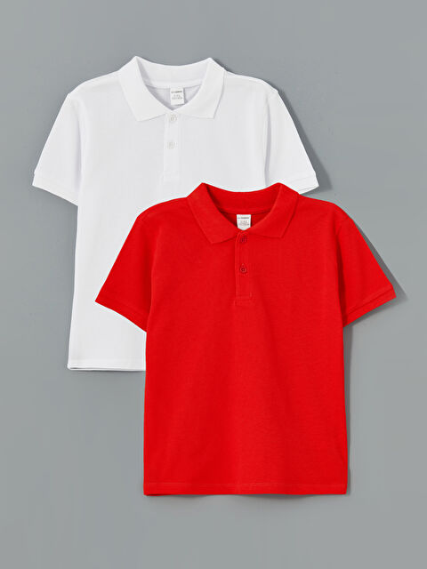 LCW Kids Polo Yaka Basic Erkek Çocuk Tişört 2'li - S5CV20Z1-Q6K