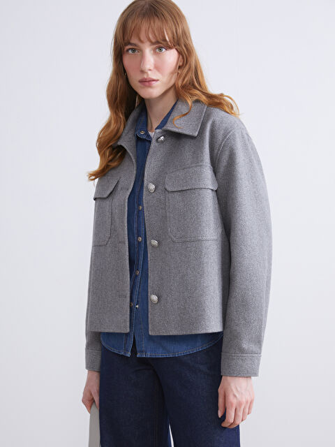 LCW Vision Shirt Collar Women's Cachet Jacket - S5CV86Z8-CT3