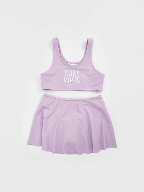 LCW Kids Hızlı Kuruyan UV Korumalı Kız Çocuk Etekli Bikini - S5CY05Z4-SW1