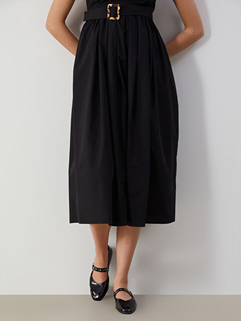 LCW STEPS Deri Görünümlü Toka Detaylı Kadın Babet - S5CY15Z8-HEG