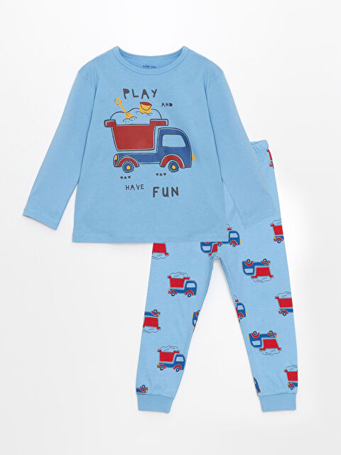 LCW baby Bisiklet Yaka Erkek Bebek Pijama Takımı - S5DB93Z1-GFK