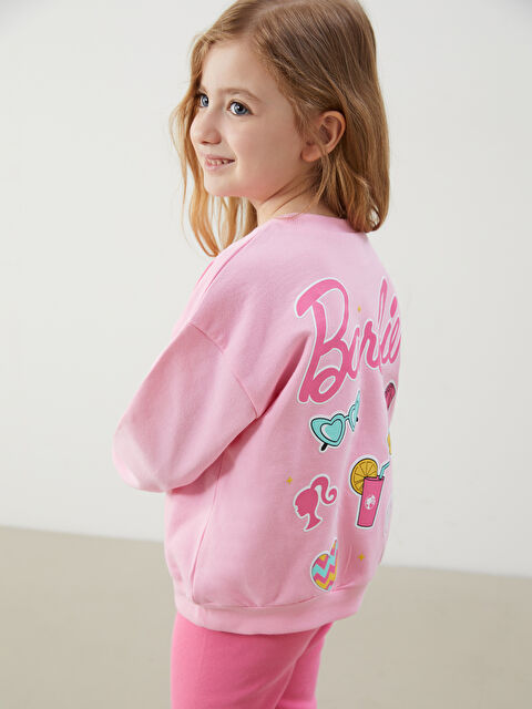 LCW Kids Barbie Baskılı Kız Çocuk Sweatshirt ve Tayt 2'li - S5DC09Z1-GA5