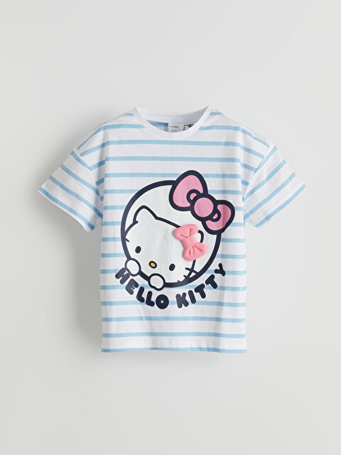 LCW baby Bisiklet Yaka Hello Kitty Baskılı Kız Çocuk Tişört - S5DC14Z1-LEN
