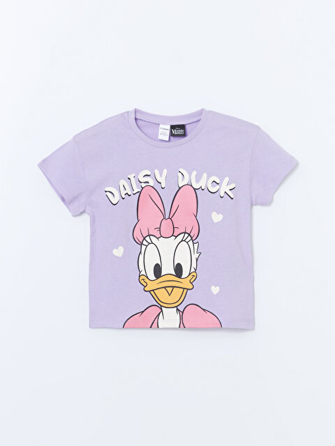 LCW Kids Bisiklet Yaka Daisy Duck Baskılı Kız Çocuk Tişört - S5DC19Z1-FMN