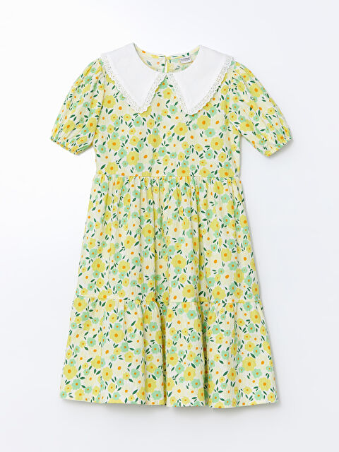 LCW Kids Bebe Yaka Çiçekli Kız Çocuk Elbise - S5DC41Z4-LU7